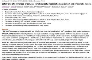 Vertébroplasties cervicales