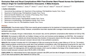 Méta-analyse carotido-ophtalmiques